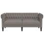 Sofá Chesterfield de 2 plazas tela gris taupe
