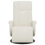 Sillón reclinable con reposapiés cuero sintético color crema