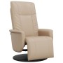 Sillón reclinable con reposapiés cuero sintético capuchino
