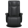 Sillón reclinable con reposapiés cuero sintético negro