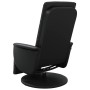 Sillón reclinable con reposapiés cuero sintético negro