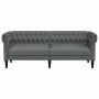 Sofá Chesterfield de 3 plazas tela gris oscuro en Sofás | Comprar online en Foro24