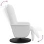 Sillón reclinable con reposapiés cuero sintético blanco