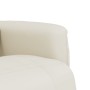 Sillón reclinable masaje con reposapiés cuero sintético crema