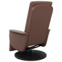 Sillón reclinable masaje con reposapiés cuero sintético marrón