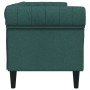 Sofá Chesterfield de 3 plazas tela verde oscuro