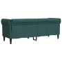 Sofá Chesterfield de 3 plazas tela verde oscuro
