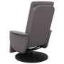Sillón reclinable de masaje con reposapiés cuero sintético gris