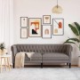 Sofá Chesterfield de 3 plazas tela gris taupe