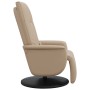 Sillón reclinable masaje reposapiés cuero sintético capuchino