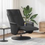 Sillón reclinable masaje con reposapiés cuero sintético negro