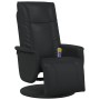 Sillón reclinable masaje con reposapiés cuero sintético negro
