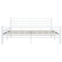 Estructura cama con cabecero sin colchón metal blanco 160x200cm