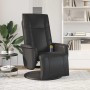 Sillón reclinable masaje con reposapiés cuero sintético negro