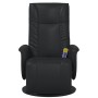 Sillón reclinable masaje con reposapiés cuero sintético negro