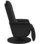 Sillón reclinable masaje con reposapiés cuero sintético negro