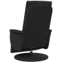 Sillón reclinable masaje con reposapiés cuero sintético negro