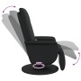 Sillón reclinable masaje con reposapiés cuero sintético negro