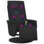 Sillón reclinable masaje con reposapiés cuero sintético negro