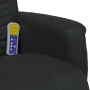Sillón reclinable masaje con reposapiés cuero sintético negro
