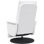 Sillón reclinable masaje con reposapiés cuero sintético blanco