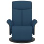 Sillón reclinable con reposapiés tela azul