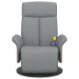 Sillón reclinable de masaje con reposapiés tela gris claro