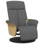 Sillón reclinable de masaje con reposapiés tela gris oscuro