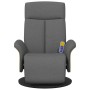 Sillón reclinable de masaje con reposapiés tela gris oscuro