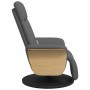 Sillón reclinable de masaje con reposapiés tela gris oscuro