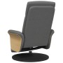Sillón reclinable de masaje con reposapiés tela gris oscuro