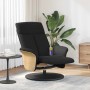 Sillón reclinable de masaje con reposapiés tela negra