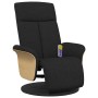Sillón reclinable de masaje con reposapiés tela negra