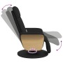 Sillón reclinable de masaje con reposapiés tela negra