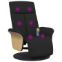 Sillón reclinable de masaje con reposapiés tela negra
