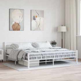 Estructura de cama sin colchón metal blanco 200x200 cm en Camas y somieres | Comprar online en Foro24