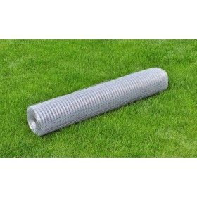 Malla de alambre de acero galvanizado plateada 10x1 m