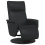 Sillón reclinable con reposapiés cuero sintético negro