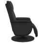 Sillón reclinable con reposapiés cuero sintético negro