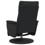 Sillón reclinable con reposapiés cuero sintético negro