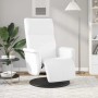 Sillón reclinable con reposapiés cuero sintético blanco