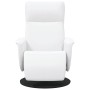 Sillón reclinable con reposapiés cuero sintético blanco