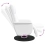 Sillón reclinable con reposapiés cuero sintético blanco