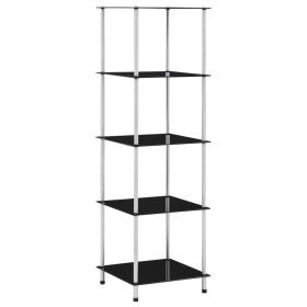 5-stufiges Regal aus schwarzem Hartglas, 40 x 40 x 130 cm von vidaXL, Bücherregale und Regale - Ref: Foro24-249511, Preis: 55...