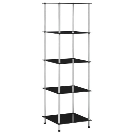 5-stufiges Regal aus schwarzem Hartglas, 40 x 40 x 130 cm von vidaXL, Bücherregale und Regale - Ref: Foro24-249511, Preis: 55...
