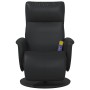 Sillón reclinable masaje con reposapiés cuero sintético negro