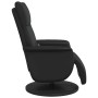 Sillón reclinable masaje con reposapiés cuero sintético negro
