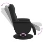 Sillón reclinable masaje con reposapiés cuero sintético negro