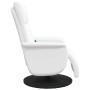 Sillón reclinable masaje con reposapiés cuero sintético blanco