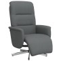 Sillón reclinable con reposapiés tela gris oscuro